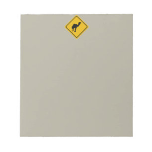 camel road sign notepad