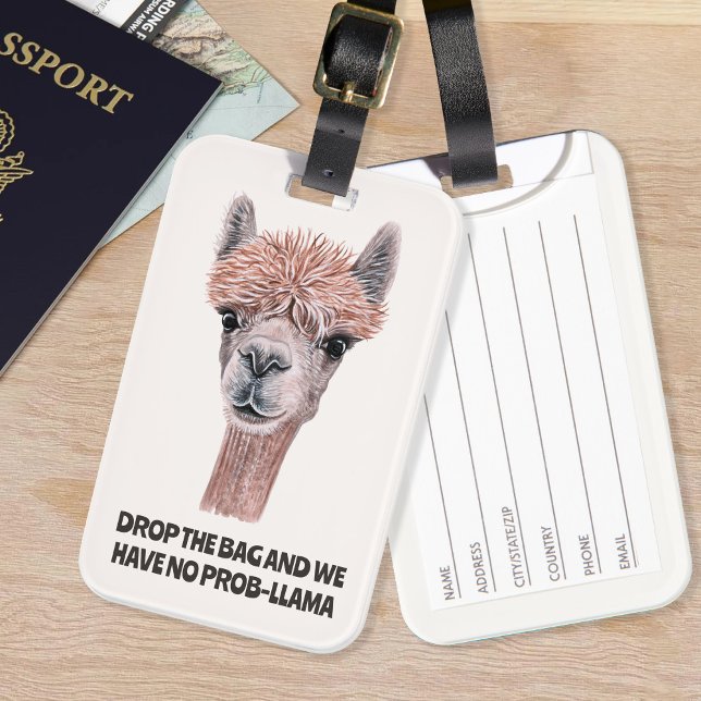 Camel Saying Quirky Animal Funny Quote Luggage Tag (Creator Uploaded)