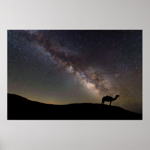 Camel Silhouette and Milkyway Poster