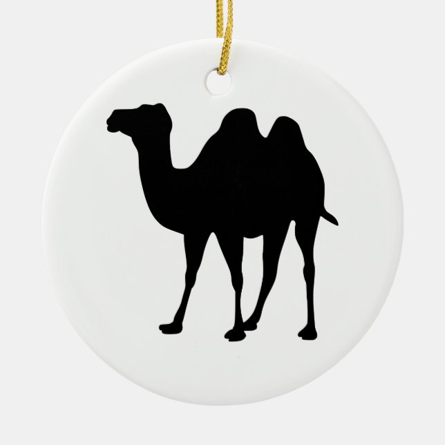 Camel Silhouette Ceramic Tree Decoration (Front)