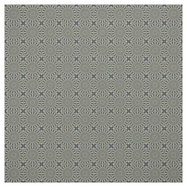 Camel Teal and Grey Circles Tile Pattern Fabric (Swatch)