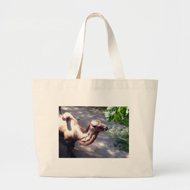 Camel Time! Zoo Animals Large Tote Bag (Front)