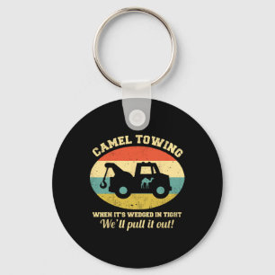 Camel Towing Retro Adult Humor Saying Fun Hallowee Key Ring