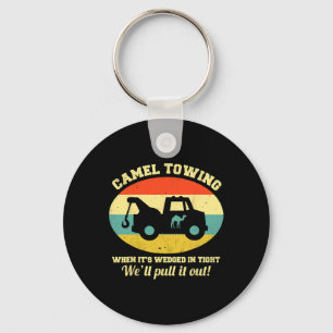 Camel Towing Retro Adult Humour Saying Fun Hallowe Key Ring