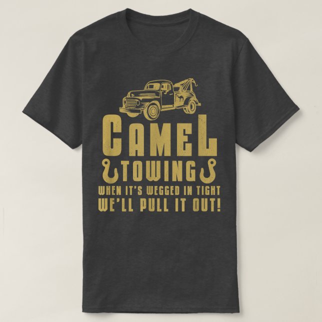 Camel Towing Retro Adult Humour Saying Funny Hallo T-Shirt (Design Front)