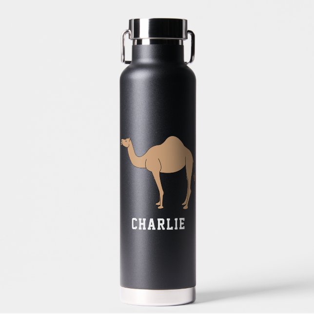 Camel Unique Boy Birthday Personalised Custom Name Water Bottle (Front)