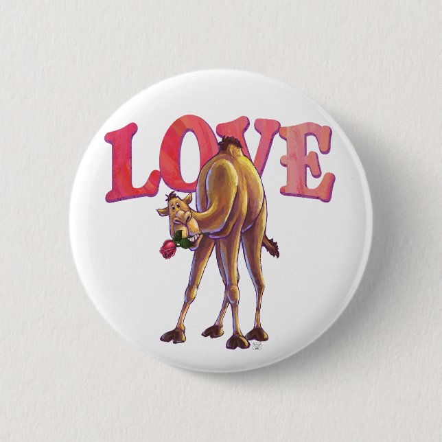 Camel Valentine's Day 6 Cm Round Badge (Front)