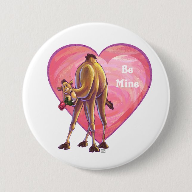 Camel Valentine's Day 7.5 Cm Round Badge (Front)