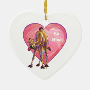 Camel Valentine's Day Ceramic Ornament