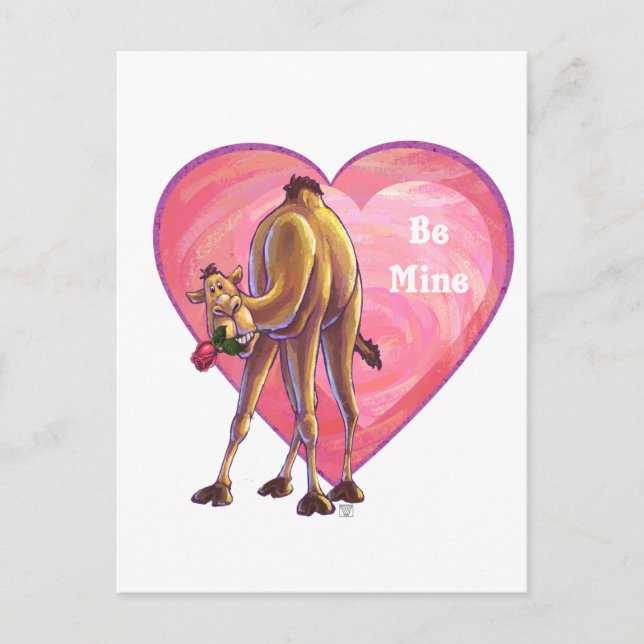 Camel Valentine's Day Holiday Postcard (Front)