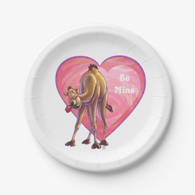 Camel Valentine's Day Paper Plate (Front)