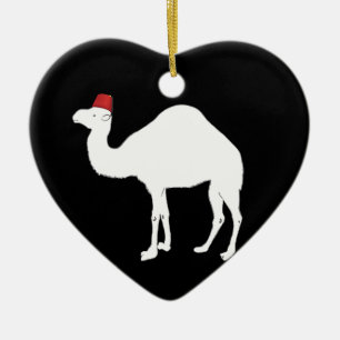 Camel Wearing A Fez Ceramic Tree Decoration