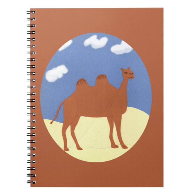Camel Whimsical on Desert Dunes Notebook (Front)