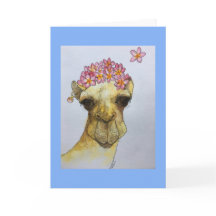 Camel With A Pearl Earring Greetings Card