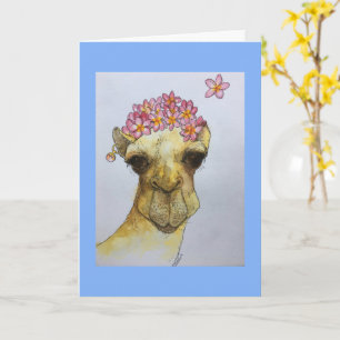 Camel With A Pearl Earring Greetings Card