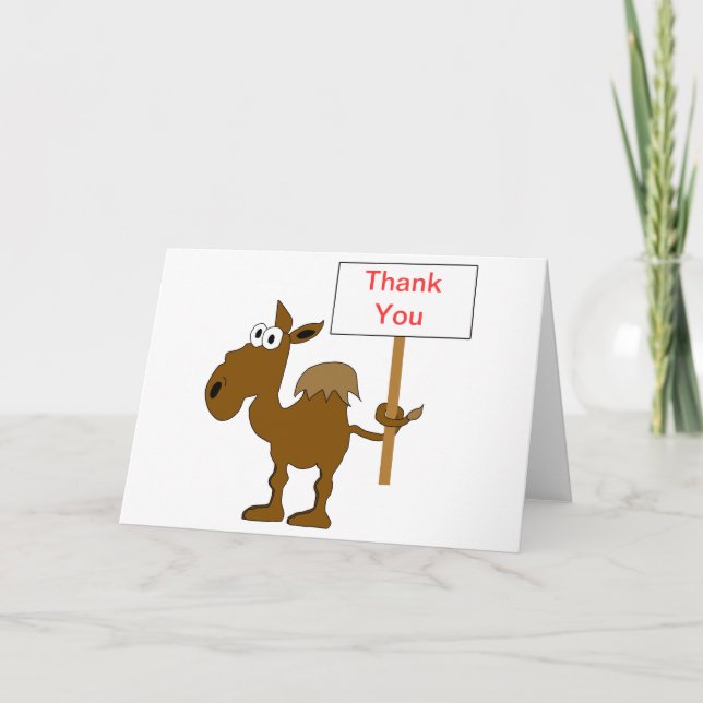Camel With Sign Thank You Card Template (Front)