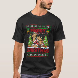 Camel Xmas Tree Lights Ugly Santa Camel Christmas T-Shirt