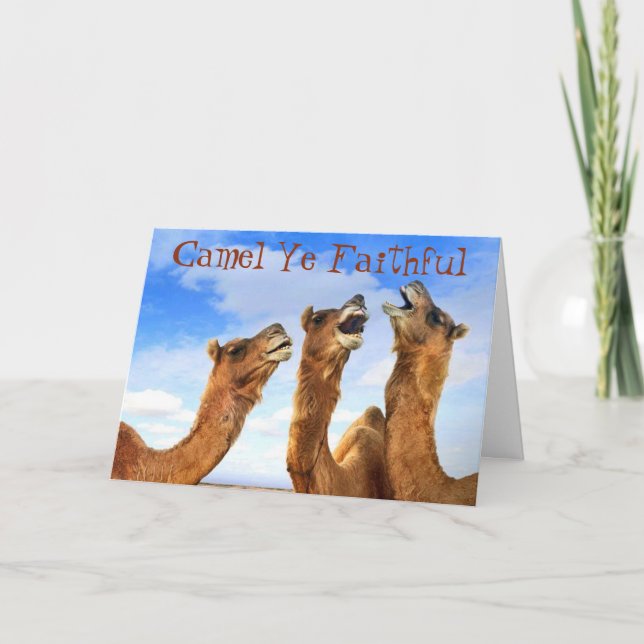 "CAMEL YE FAITHFUL"  SINGS THE CAMELS AT CHRISTMAS HOLIDAY CARD (Front)