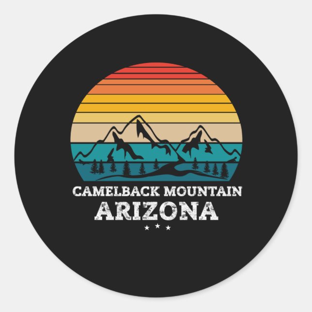 CAMELBACK MOUNTAIN Arizona Classic Round Sticker (Front)