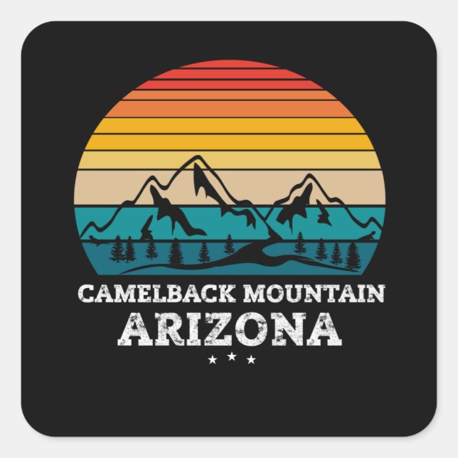 CAMELBACK MOUNTAIN Arizona Square Sticker (Front)