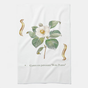 Camelia blanc tea towel