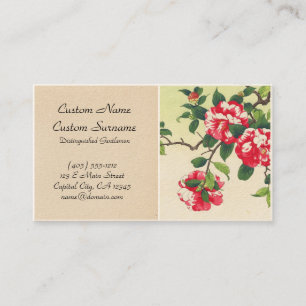 Camelia Nishimura Hodo ukiyo-e flowers art Business Card