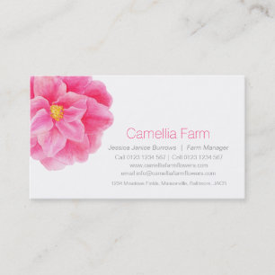 Camellia flowers watercolor art business cards