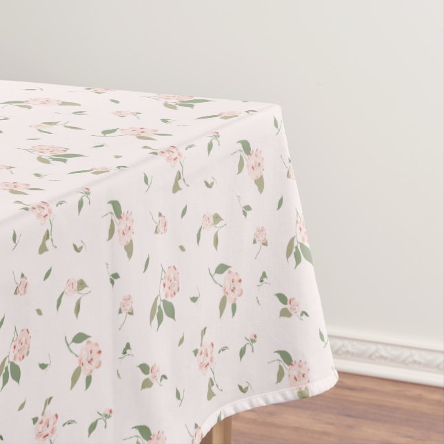 Camellia Garden Soft Pink Tablecloth (In Situ)