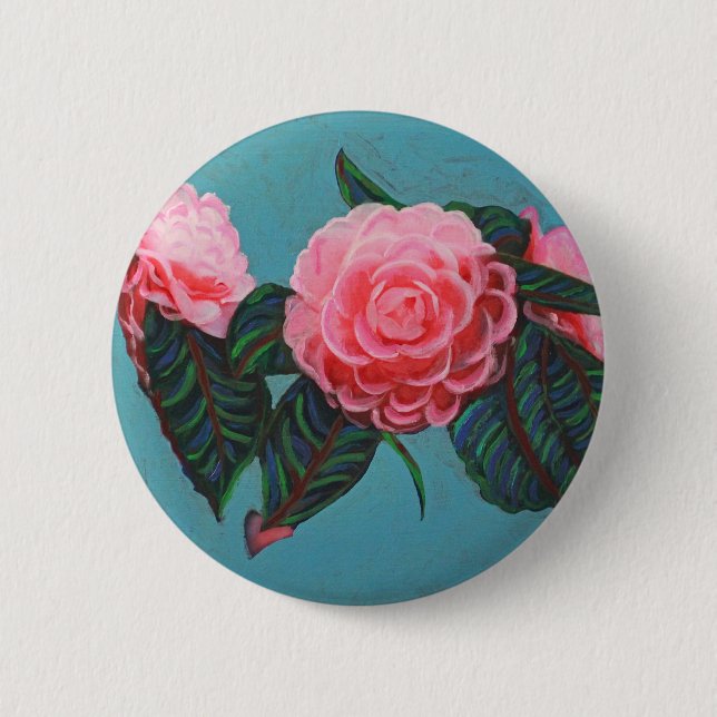 Camellia Japonica Sky 6 Cm Round Badge (Front)