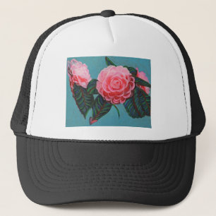 Camellia Japonica Sky Trucker Hat