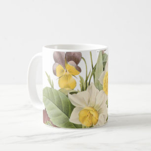 camellia, narcissus, pansy by Redouté Coffee Mug