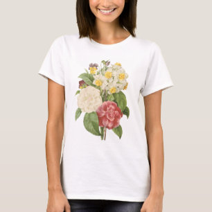 camellia, narcissus, pansy by Redouté T-Shirt