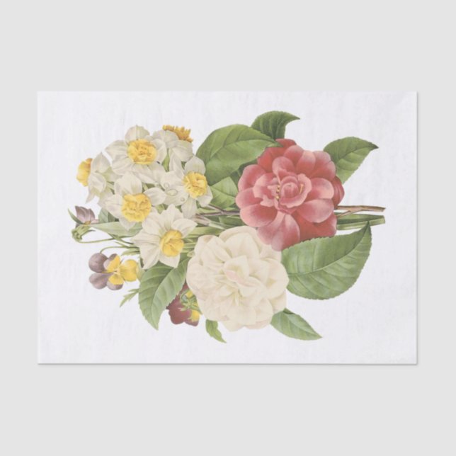 Camellia, Narcissus, Pansy Tissue Paper (Front)