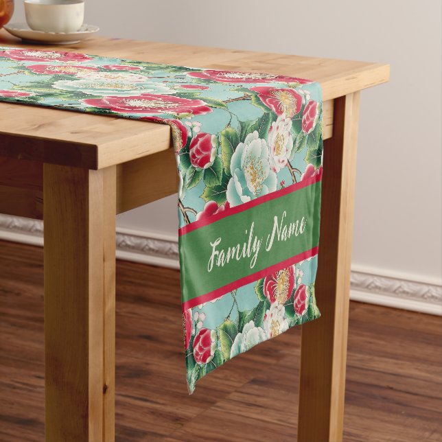 Camellia Pattern Short Table Runner (In Situ)