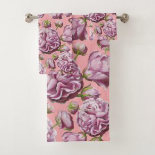Camellia Rose Garden Flowers Bath Towel Set