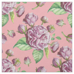 Camellia Rose Garden Flowers Fabric