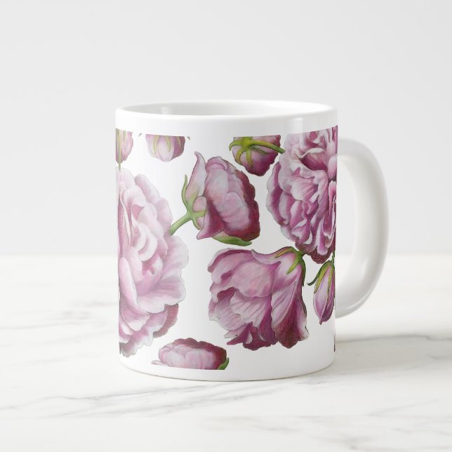 Camellia Rose Garden Flowers  Large Coffee Mug (Front Right)