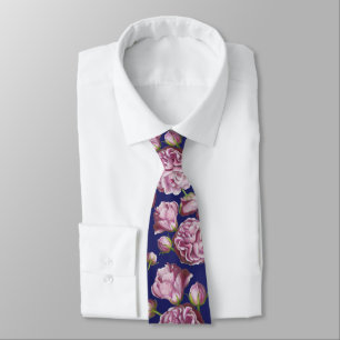 Camellia Rose Garden Flowers Neck Tie