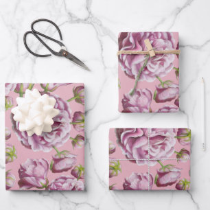 Camellia Rose Garden Flowers Wrapping Paper Sheets