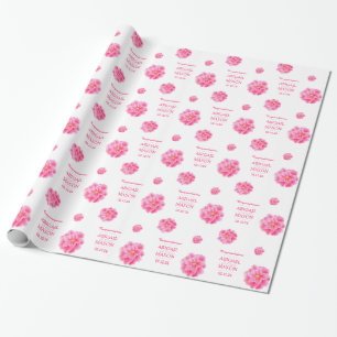 Camellia watercolor flower name wedding wrap wrapping paper
