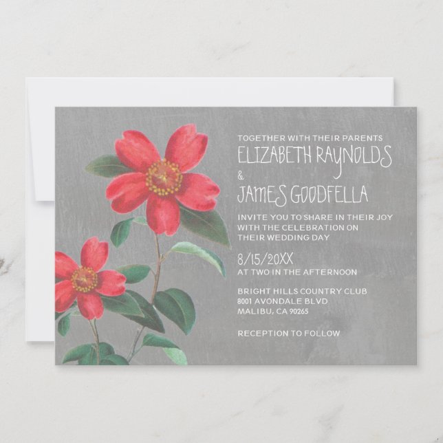 Camellia Wedding Invitations (Front)
