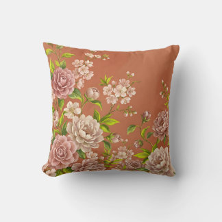 Camellias Dusty Rose Pillow Throw Art Impressionis