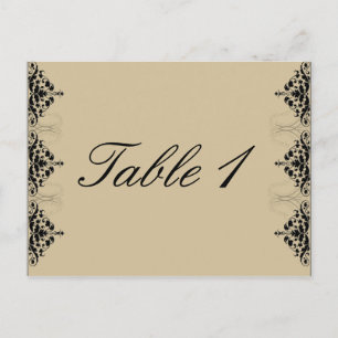 Camelot Gold with Black Scrolls Table Number Postcard