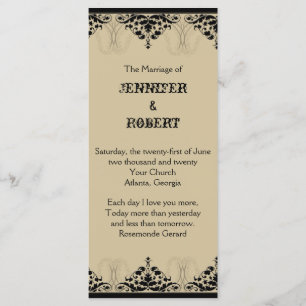 Camelot Gold with Black Scrolls Wedding Program