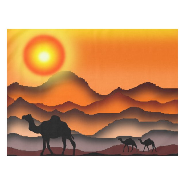 Camels Art Tablecloth (Front (Horizontal))