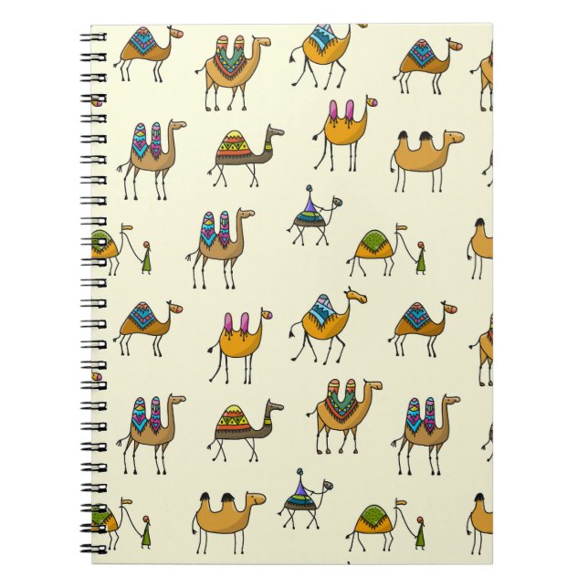 Camels Caravan Decorative Seamless Pattern Notebook (Front)