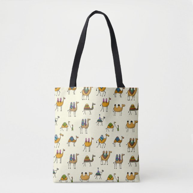 Camels Caravan Decorative Seamless Pattern Tote Bag (Front)