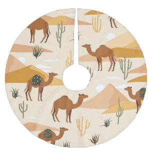 Camels Dunes Cacti: Desert Seamless Brushed Polyester Tree Skirt