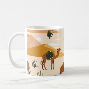 Camels Dunes Cacti: Desert Seamless Coffee Mug
