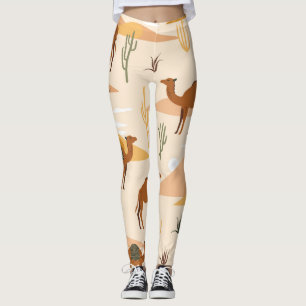 Camels Dunes Cacti: Desert Seamless Leggings